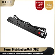 PDU Power Distribution Unit│19 inches│Power Strip Unit for Data Cabinet Rack 8 Gang│Data Server Rack