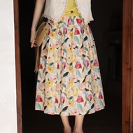 油畫未乾 法式油畫花卉碎花A字半身裙 優雅傘裙印花裙