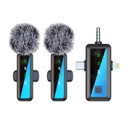 H65 One for Two Radio Microphone Mobile Computer Live Broadcast Bluetooth Wireless Lavalier Micropho
