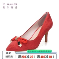 Goatskin 37/39 Loacker Red Wedding Shoes French Bridal Shoes Bows High Heels Women's Stiletto Heel D
