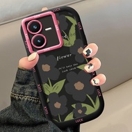 Case For VIVO Y22 Y22s Shockproof Silicone Flower Phone