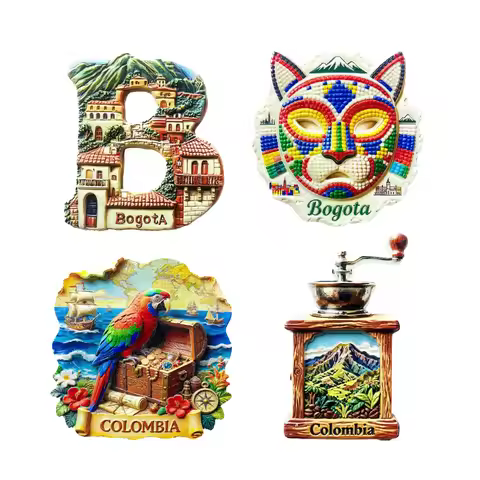 South America Colombia Bogota 3D Fridge Magnet Tourist Souvenirs Refrigerator Magnetic Stickers Trav