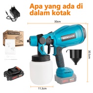 MANSOON Spray Gun Tanpa Wayar Electric 800ml Operasi Bateri 800W Makita 588VF Full Set 2024 NEW ARRI