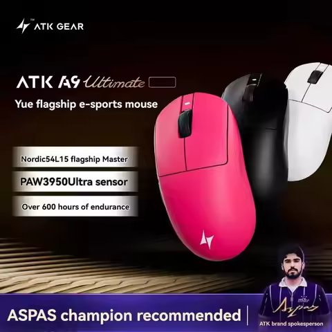 ATK Dragonfly A9 Ultimate Gaming Esports 2.4g Wireless Mouse Paw3950 Ultra Ergonomic Long-Lasting Ba