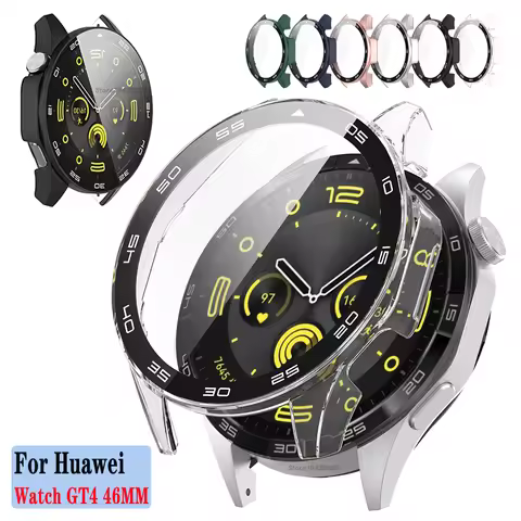 Screen Protector Case Cover for Huawei Watch GT4 46MM Protector Cover Tempered Film 2 In 1 for GT4 4
