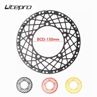 Litepro Spider Single Chainring Folding Bike 53T Chainwheel 56T 58T Sprocket 130BCD Aluminum Alloy Crankset Chainwheel Road Bicycle BMX