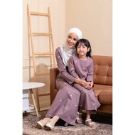 Kurung Cotton Sulam Blossom Purple