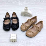 Bellita Kimi K992 Women Bowed Strap Wide Rounded Toe Flat Shoes