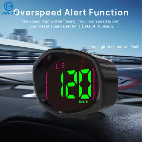 KWHUD Hud Head-up Display GPS Digital Speedometer for Car Clock Time Speed Meters Gauges Auto Electr