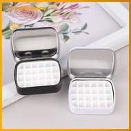 xo94bsby Portable Empty Watercolor Tin Box 12/24 Grids Mini Watercolor Paint Palette Travel Painting
