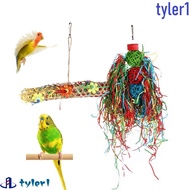 TYLER1 3pcs/set Parrot Shredder Toy, Colorful Parrot Cage Foraging Toy Parrot Chewing Toys, Bird Accessories Paper/wood Hanging Parrot Molar Bite Toy for Budgerigar Parakeet