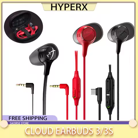 HyperX Cloud Earbuds 3/3S Wired in Ear Straw Esports Gaming Earphones 3.5mm Type-C Music Accessory w