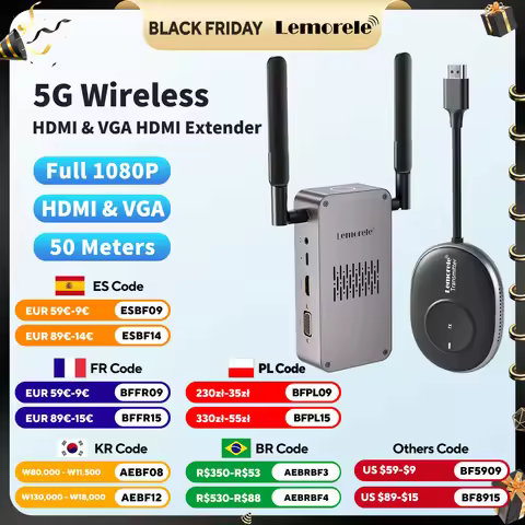 Lemorele Wireless HDMI Transmitter & Receiver Projector 4k projector Video Extender Display tdt hd t