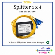 PLC Splitter 1x4 SC/UPC ABS Box Singlemode Fiber Optic Splitter 2.0mm FTTH PLC Optical Splitter