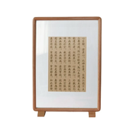 Transparent Double-Sided Acrylic Picture Frame 8x10 Black Walnut Display Stand Showcase for Desktop 