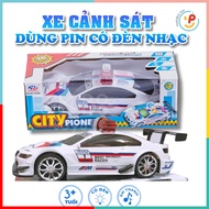 Đồ Chơi Xe Cảnh Sát City Pioneer Dùng Pin Có Đèn Nhạc Peekaboo Toys 89-3389B