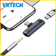 [Vktech] 2 in 1 USB C To Aux Audio Jack Dongle Cable Cord PD 100W USB C Splitter with Aux Audio Jack