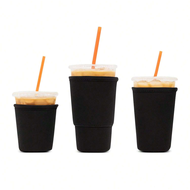 3 pcs Reusable Iced Coffee Sleeves - Insulator for Cold Beverages Neoprene Cup Holder for Starbucks/