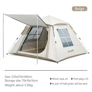BSWolf เต็นท์อัตโนมัติ Automatic Tent 3-4 Person Waterproof Camping Tent Easy Instant Setup Portable Large Hall for Sun ShelterTravel Hiking