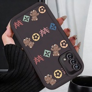 Casing hp for OPPO A74 A95 F19 F19s Reno 6 Lite Case Little Bear with Flower Pattern Fashionable Sil