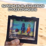Lego Block Aquarium with Spongebob Squarepants Bikini Bottom sticker