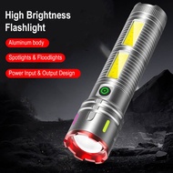 BORUIT LED Flashlight 200 LM 4 Light Modes Spotlights Floodlights Power Display Type-C Charging Outp