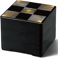 J-kitchens Heavy Box, 3 Tiers, 5.5 Inches, Color Black Matsuba Checker, 6.6 x 6.6 x 5.8 inches (16.7