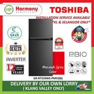 [FREE INSTALL KLANG VALLEY] TOSHIBA GR-RT559WE-PMY(06) 2 Door Inverter Fridge 490L Refrigerator Peti Sejuk (Morandi Grey) 冰箱-Delivered By Seller (Klang Valley Only)冰箱