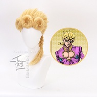 Misscoo JoJo's Bizarre Adventure Giorno Giovanna Golden Wig Cosplay Heat Resistant Synthetic Hair