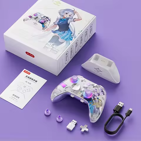 Aolion K20 Game Controller Anime Girl Wireless Bluetooth Gamepad Tri-Mode Tmr Rocker Pc Steam Switch