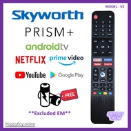Prism+ Skyworth Android Smart TV Remote Control Prism+ Skyworth Replacement TV Remote V2