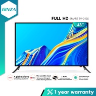 GINZA Smart TV 43 Inches Full HD TV Flat Screen 1080p Smart TV  Lowest Price Android 9.0