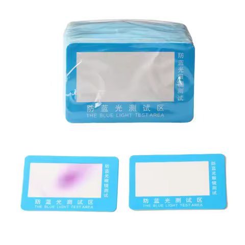 100pcs Anti-Blue Light Test Paper Card For Test Light Glasses UV Test Accessories Card Blue Light De