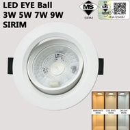 3H Lampu Siling Downlight Arah LED 3W/5W/7W/9W (Recessed Type) Eye Ball Untuk Siling Plaster [SIRIM]