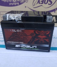 แบตเตอรี่มอเตอร์ไซด์ 12V 5AH(12โวล์5แอมป์)ยี่ห้อSHOGUN(โชกุน) รุ่น : YTX5L-BS 12โวลล์ 5แอมป์ รุ่นรถท