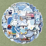 57PCS Blue Smutty Bookish Stickers Waterproof Decals for Laptop Ebook Reader Water Bottle DIY Sticke