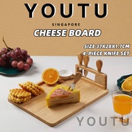 Cheese Board Unique Bamboo Cheese Board and Knife Set - Charcuterie Boards Set Cheese Platter Free k