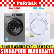(Bundle) Hitachi BD-80CVE Front Load Washing Machine (8kg) + Elba EBD750V Air Vented Dryer (7kg)