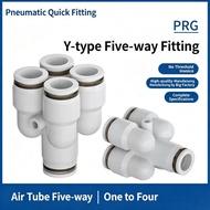10Pcs 4 6 8 10 12mm Tube OD Y-Shaped 4 Ways Splitter Block Distribution Plastic Pneumatic PRG Air Pi