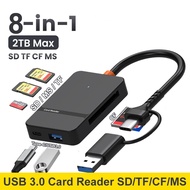 8 In 1 USB C CF Card Reader USB 3.0 Type CTF CF MSD Memory Card Reader OTG USB Card Reader Adapter S