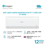 [LẮP 0Đ HCM/HN] Điều hòa Casper EcoCity Inverter 1 chiều 2HP TC-18IS36 - Chính hãng - Bảo hành 3 năm