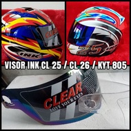 Visor INK CL 25 INK CL 26 KYT 805 RAINBOW CLEAR GLASS HELMET INK CL25 CL26 KYT 805 BRAND CLEAR VISOR