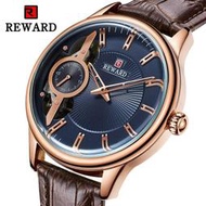 reward全自動機械錶商務防水鏤空男表優質皮錶帶暢銷男士手錶
