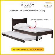 Jo ELLE - William Wooden Single Bed Frame / Katil Kayu (with/without Pull-Out Bottom Bed) [Free Ship