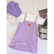 J420<ready stock> Baby Girl Singlet drees & Short Sleeves Top NK两件套连衣裙