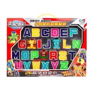 26pcs Chữ cái tiếng Anh Bảng chữ cái robot Biến đổi Robot Đồ chơi Hình bộ cho trẻ mẫu giáo Học giáo