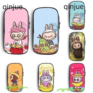 QINJUE Pencil Cases, Cute Cartoon Large Capacity Labubu Pencil Bag, Fashion Stationery Box for Labubu