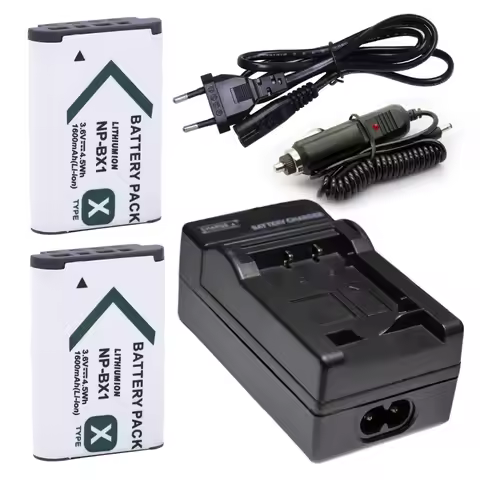 2X NP-BX1 1600mAh Battery bateria AKKU NPBX1 NP BX1+EU Cable Charger for Sony Camera HDR-AS100v AS30