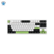 AULA F87  87 Keys Compact TKL Gasket Hot-Swappable Gaming Keyboard Black White Green