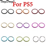 ☫✆✕ TingDong 1set 2pcs Replacement Accessories Chrome Thumbstick Accent Rings for Sony DualSense 5 PS5 Controller